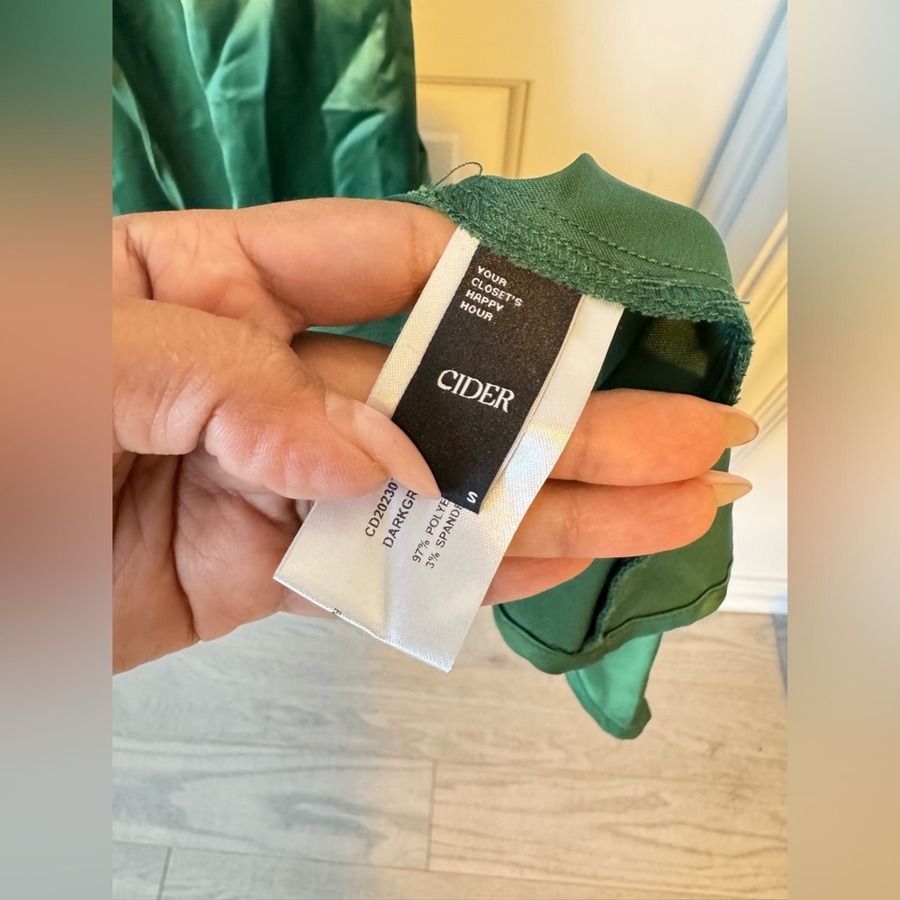 Emerald Forest Green Satin Midi Dress with Boning!! - Picture 5 of 5